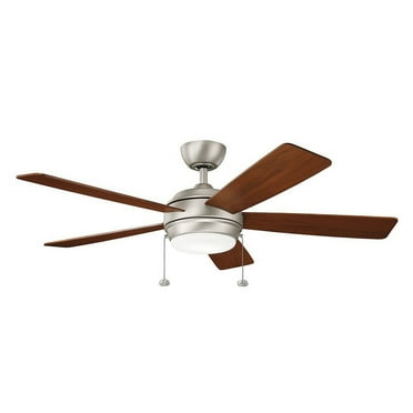 Kichler Starkk 52" Brushed Nickel Integrated LED Ceiling Fan with Light and Pull Chain