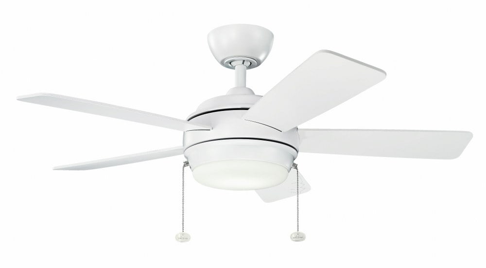 Matte White 42" LED Ceiling Fan with Reversible Blades