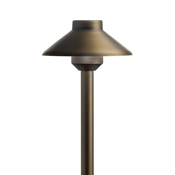 Kichler Stepped Dome 15" High Centennial Brass 2700K LED Path Light