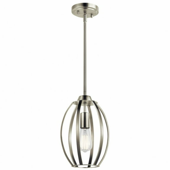 Kichler Tao 1-Light Brushed Nickel Contemporary Cage Kitchen Pendant Hanging Light