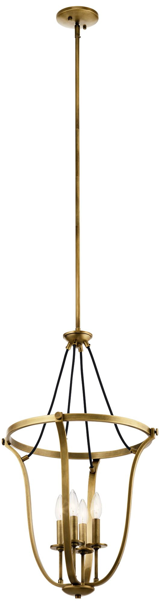 Classic Pewter 29.25" 4-Light Brass Foyer Pendant