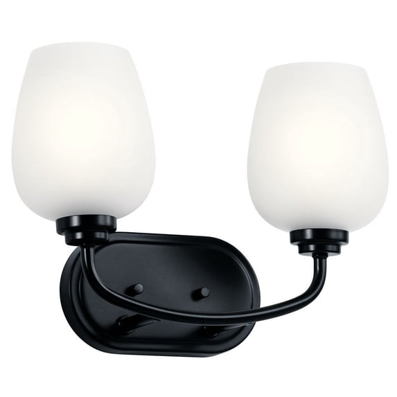 Kichler Valserrano 10 1/4" High Black 2-Light Wall Sconce