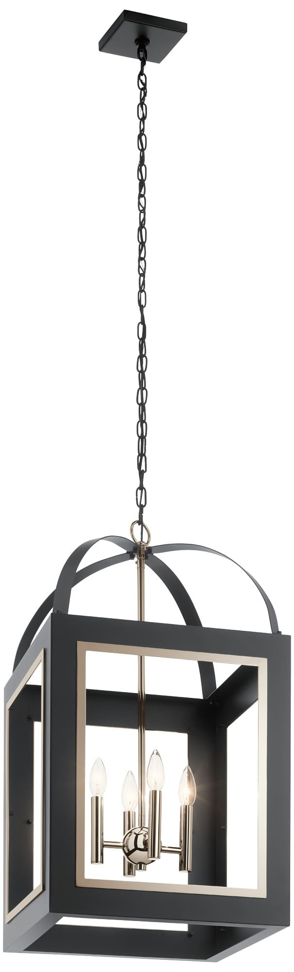 Vath 16" Black and Nickel 4-Light Foyer Pendant