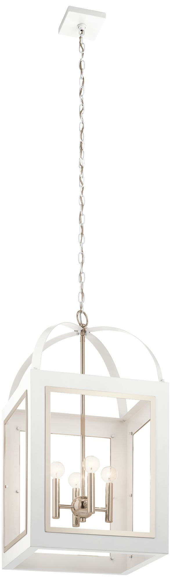 White Glass 4-Light Pendant with Incandescent Bulbs
