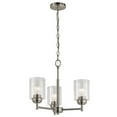 thumbnail image 1 of Kichler Winslow 3 Light Brushed Nickel Contemporary Chandelier with Clear Seeded Glass, 1 of 3