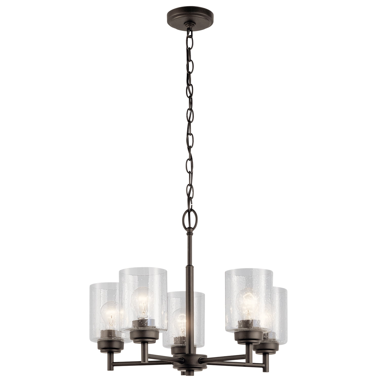 Winslow 5-Light Bronze Mini Chandelier with Clear Glass