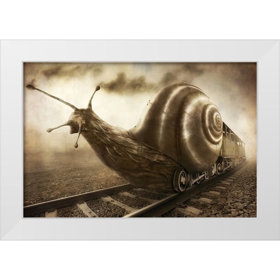 Kiciak, Christophe 14x11 White Modern Wood Framed Museum Art Print Titled - Snail Mail