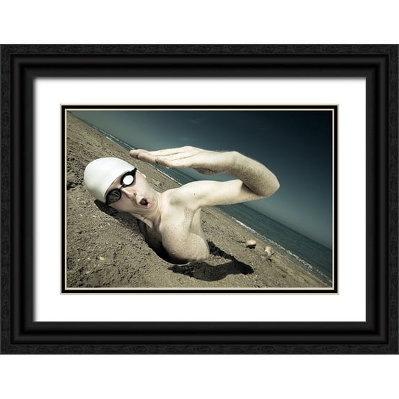 Kiciak, Christophe 18x13 Black Ornate Wood Framed with Double Matting Museum Art Print Titled - Unstoppable