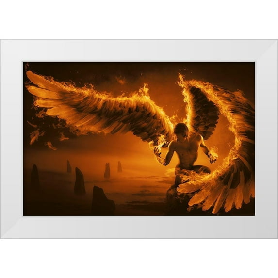 Kiciak, Christophe 18x13 White Modern Wood Framed Museum Art Print Titled - Fiery