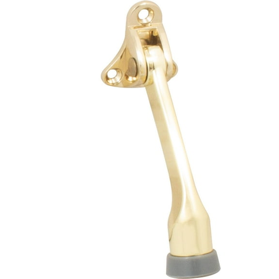 Kick-Down Door Stop, 4 Inches, Polished Brass by Stone Harbor Hardware