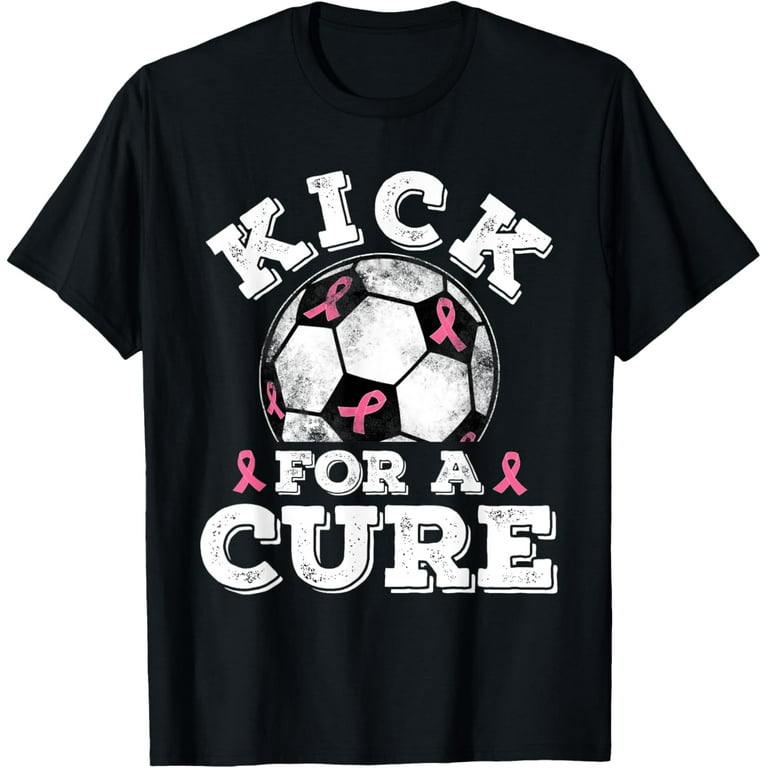 Pink Ribbon T-Shirt Kick For A Cure Soccer Ball Pink Ribbon T-Shirt Kick For A Cure Soccer Ball