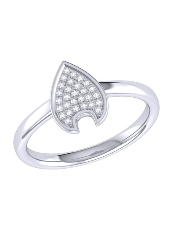 Rain Drop Sterling Silver Diamond Ring