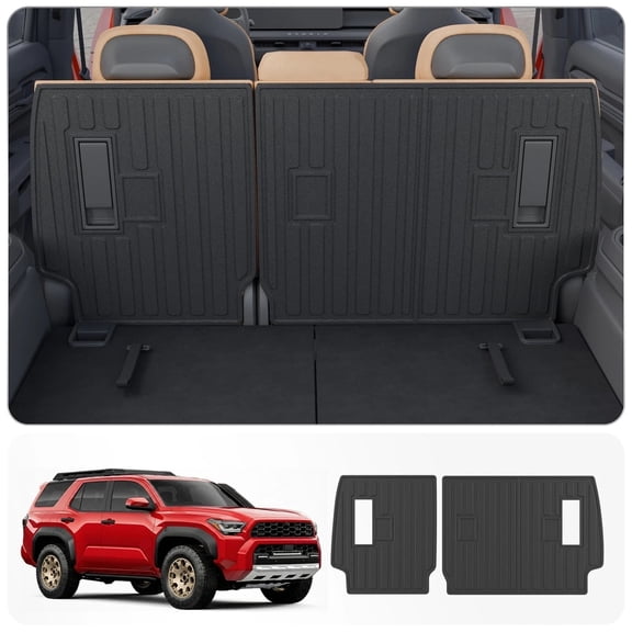 Kick Mats for 2025 2026 Toyota 4Runner 7 Seats Gas Cargo Mat Trunk Mat Cargo Liner 2nd Row Back Seat Protector Cover TPE All Weather Accessories (2nd Row Backrest Mats)