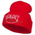 thumbnail image 1 of Kick Off Football Embroidered Long Beanie - Red OSFM, 1 of 5