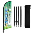thumbnail image 1 of Kick Off The Dream 2026 Swooper Flags with Pole and Ground Spike, 8FT Tall Feather Advertising Banner for Sports Shops, Game Day Promotions Events, 1 of 8
