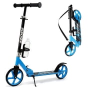 Kick Scooter for Ages 6+, Kids, Teens & Adults. Foldable Lightweight Scooter with 8 Inch Big Wheels, Cup Holder, Carry Strap, 3 Adjustable Levels, Max Load 240 LBS, Christmas birthday Gift for Childs