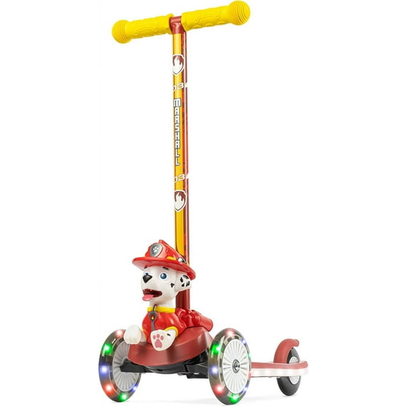 Kick Scooter for Kids, Self-Balancing 3 Wheeled Scooter with Light Up Wheels & Deck, Extra Wide Anti-Slip Deck, Rear Brake, Lean to Steer, Lightweight Design, for Kids 3 and Up, 75 LB Limit