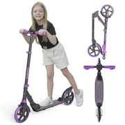 SIMATE Kick Scooter for Kids Ages 6+,3 Adjustable Levels,Foldable and Lightweight with Suspension, 8in Big Wheels for Teen and Adults,Max Load 220 LBS