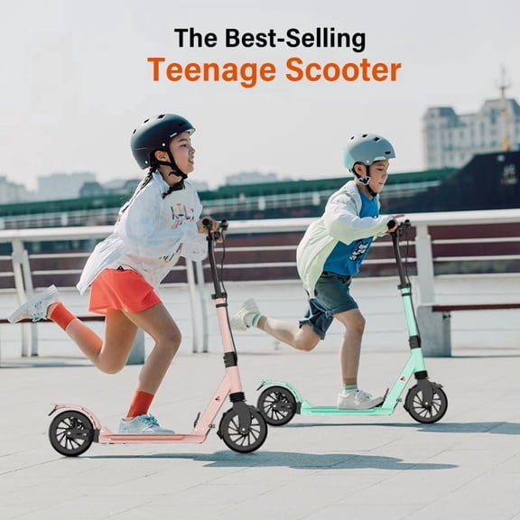 Kick Scooter for Ages 6+,Kid, Teens & Adults. Max Load 220 LBS. Foldable, Lightweight, 8Inch Big Wheels, 4 Adjustable Levels, Disc Brake