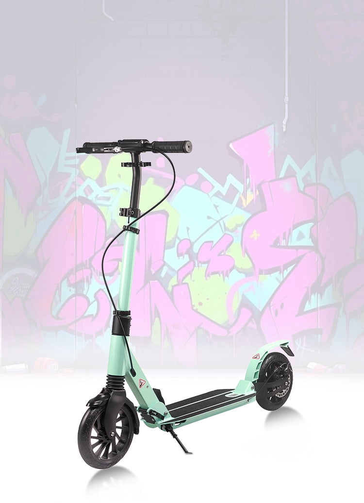 Kick Scooter for Ages 6+,Kid, Teens & Adults. Max Load 220 LBS. Foldable, Lightweight, 8Inch Big Wheels, 4 Adjustable Levels, Disc Brake