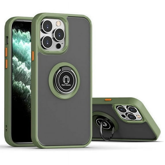 Kick Stand Case for iPhone 11 Pro Max Heavy Duty with Magnetic Ring Case {Shock Proof-Built in Kickstand - Dual Layer Rubber- iPhone 11 Pro Max} Color Green - By Entronix