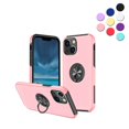 thumbnail image 1 of Kick Stand Case for iPhone 13 Heavy Duty with Magnetic Ring Case {Shock Proof-Built in Kickstand - Dual Layer Rubber- iPhone 13} Color Pink - By Entronix, 1 of 7