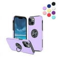 thumbnail image 1 of Kick Stand Case for iPhone 13 Heavy Duty with Magnetic Ring Case {Shock Proof-Built in Kickstand - Dual Layer Rubber- iPhone 13} Color Purple - By Entronix, 1 of 6