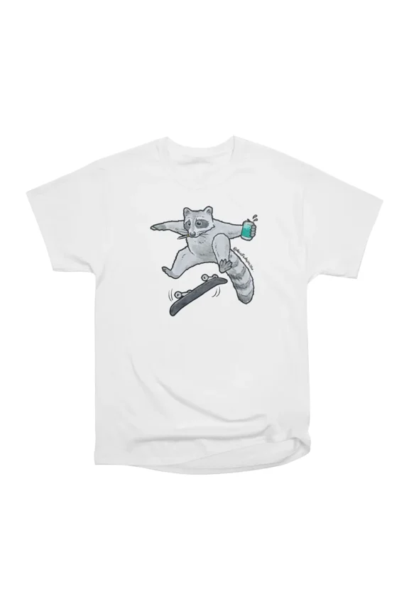 Kick flip Raccon T-Shirt Tee Gift For Him Merch For Her Apparel For Friend
