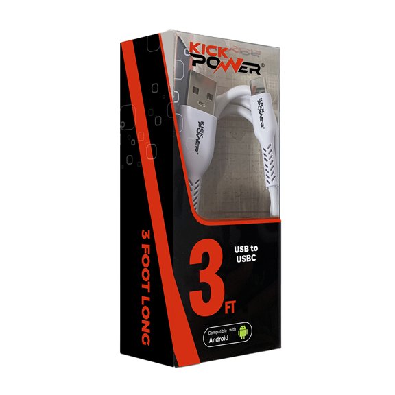 KickPower USB to USBC 3ft Charging Cable