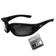 Global Vision Kickback Auto-Darkening Photochromic Motorcycle Sunglasses Clear to Smoke Lenses with Foam Padding
