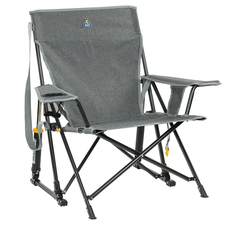 GCI Outdoor Kickback Rocker Foldable Rocking Camp Chair, Heathered