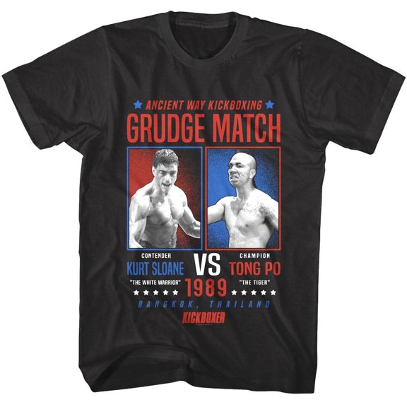 Kickboxer Grudge Match Fight Poster Men's T Shirt (Black, AdultM)