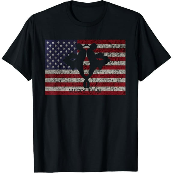 Kickboxing American Flag MMA Vintage Tee