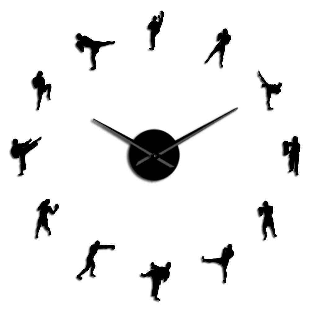 Kickboxing Clock Kickboxing Fighting Frameless Wall Clock Stickers, DIY Modern ...