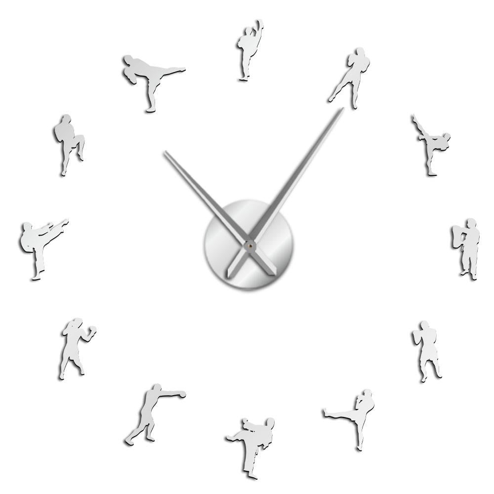 Kickboxing Clock Kickboxing Fighting Frameless Wall Clock Stickers, DIY Modern ...