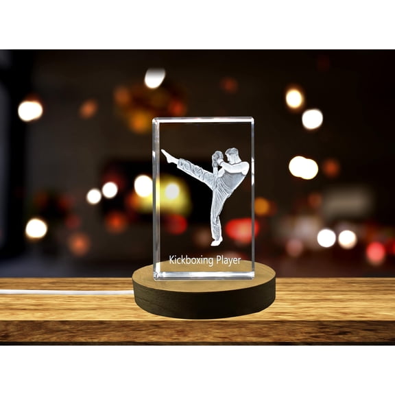 Kickboxing Player 3D Engraved Crystal 3D Engraved Crystal Keepsake/Gift/Decor/Collectible/Souvenir