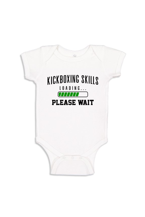 Kickboxing Skills Loading Please Wait Baby Bodysuit One Piece 24 mo White