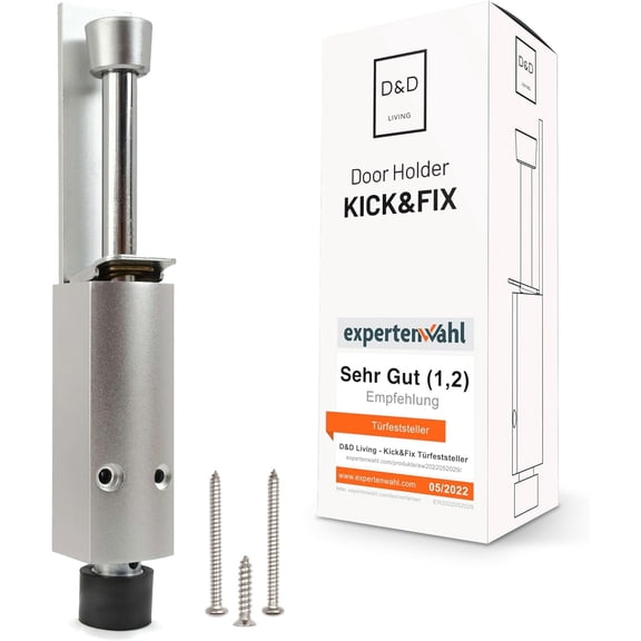 Kickdown Door Stop - Heavy Duty Stopper with Kick Down Step Foot Operated Holder for Outdoor and Commercial Use
