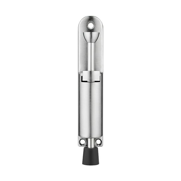 Kickdown Door Stop Spring Plunger, ZzCityTK Heavy Duty Zinc Alloy Door Stopper Easy Install, Telescopic Door Holder for Garage Work Room with Soft Rubber Foot, Silver