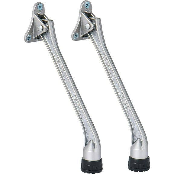 Kickdown Door Stopper,7-Inch Commercial Doorstops Holder Kick Door Kickstand Rubber Foot (2 Pack-Satin Nickel) 2 Pack-Satin Nickel