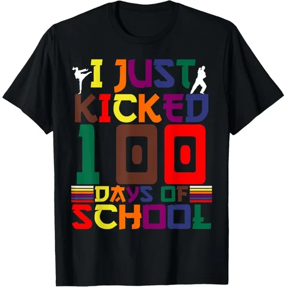 Kicked One Hundred School Days Karate T-shirt