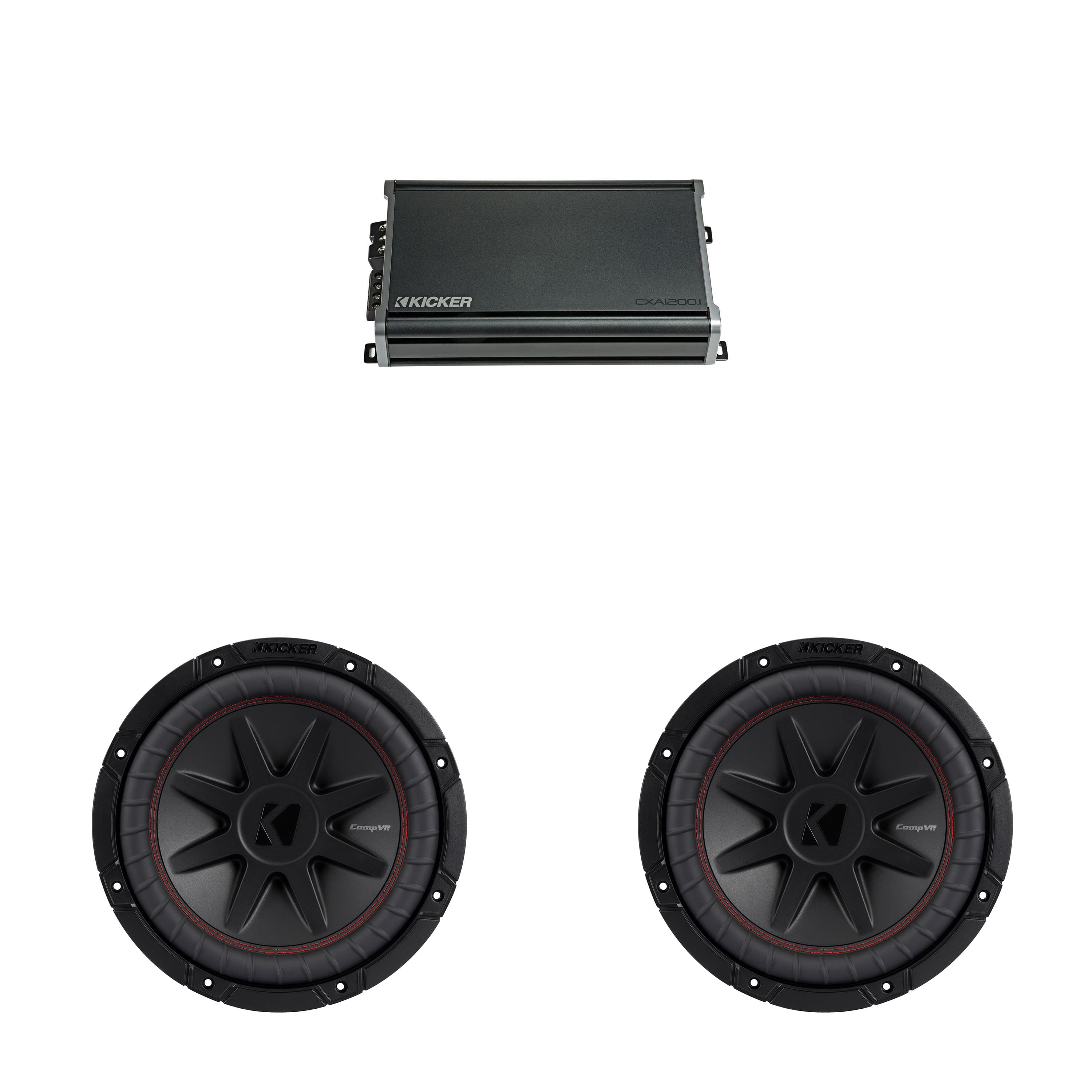 10 Inch Kickers Kicker 10 Inch CVR Woofer (2) 52CVR102 Package with 46CXA12001 ...