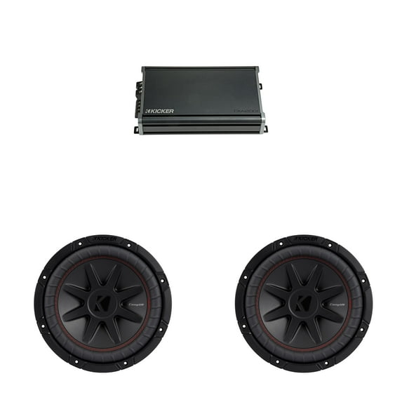 Kicker 10 Inch CVR Woofer (2) 52CVR102 Package with 46CXA12001 Amplifier