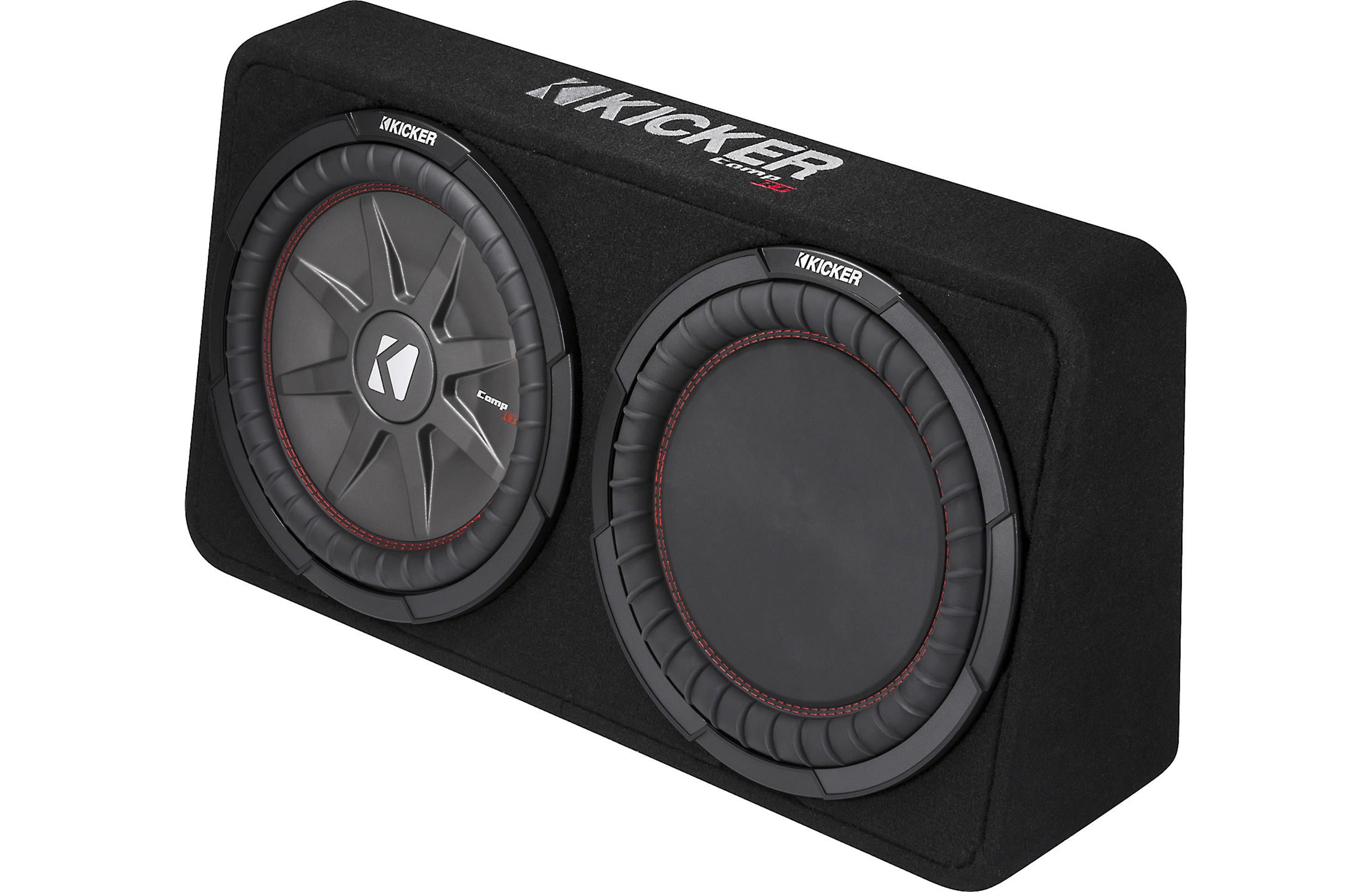 Kicker 1000W Dual 12" 2-Ohm Slim Shallow Subwoofer Sealed Enclosure | 43TCWRT122
