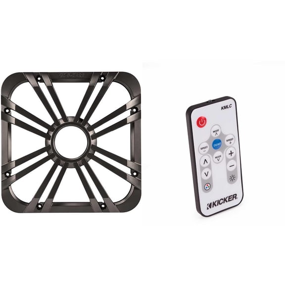 Kicker L7 12" LED Grille Kit Charcoal (11L712GLC) with LED Controller Fits Solo-Baric 11S12L7 Marine Subwoofer Upgrade