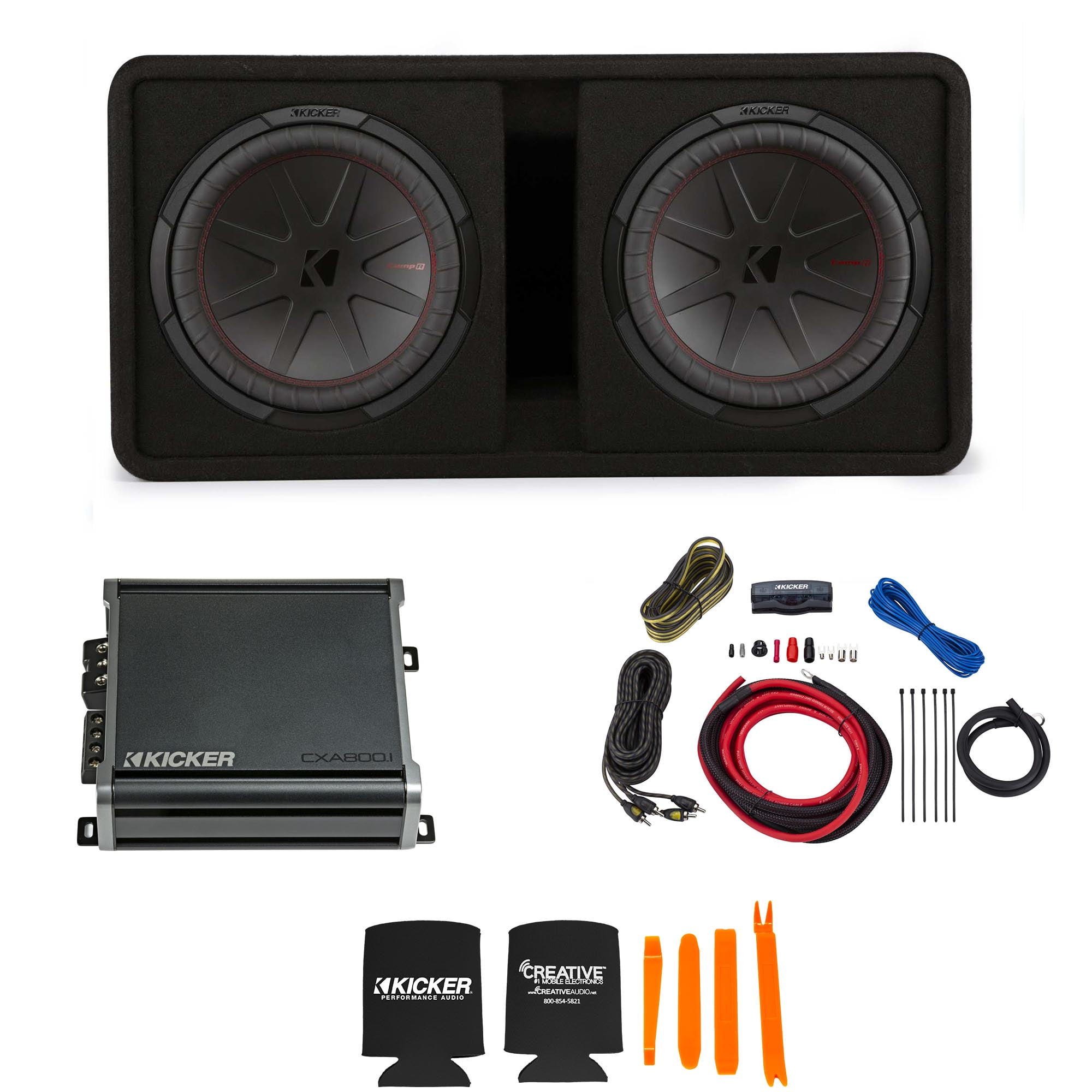 Kicker 12' Dual Comp R Subwoofers in Vented Enclosure with