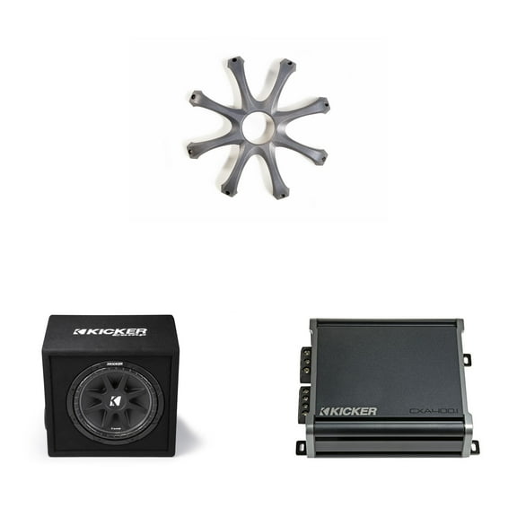 Kicker 12" Ported Comp Subwoofer Enclosure and Amp Bundle Includes Grill ( 43VC124, 46CXA4001 )