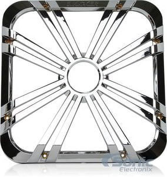 Kicker 12inch (30cm) Square Subwoofer Grille for 11S12L7,LED, Chrome