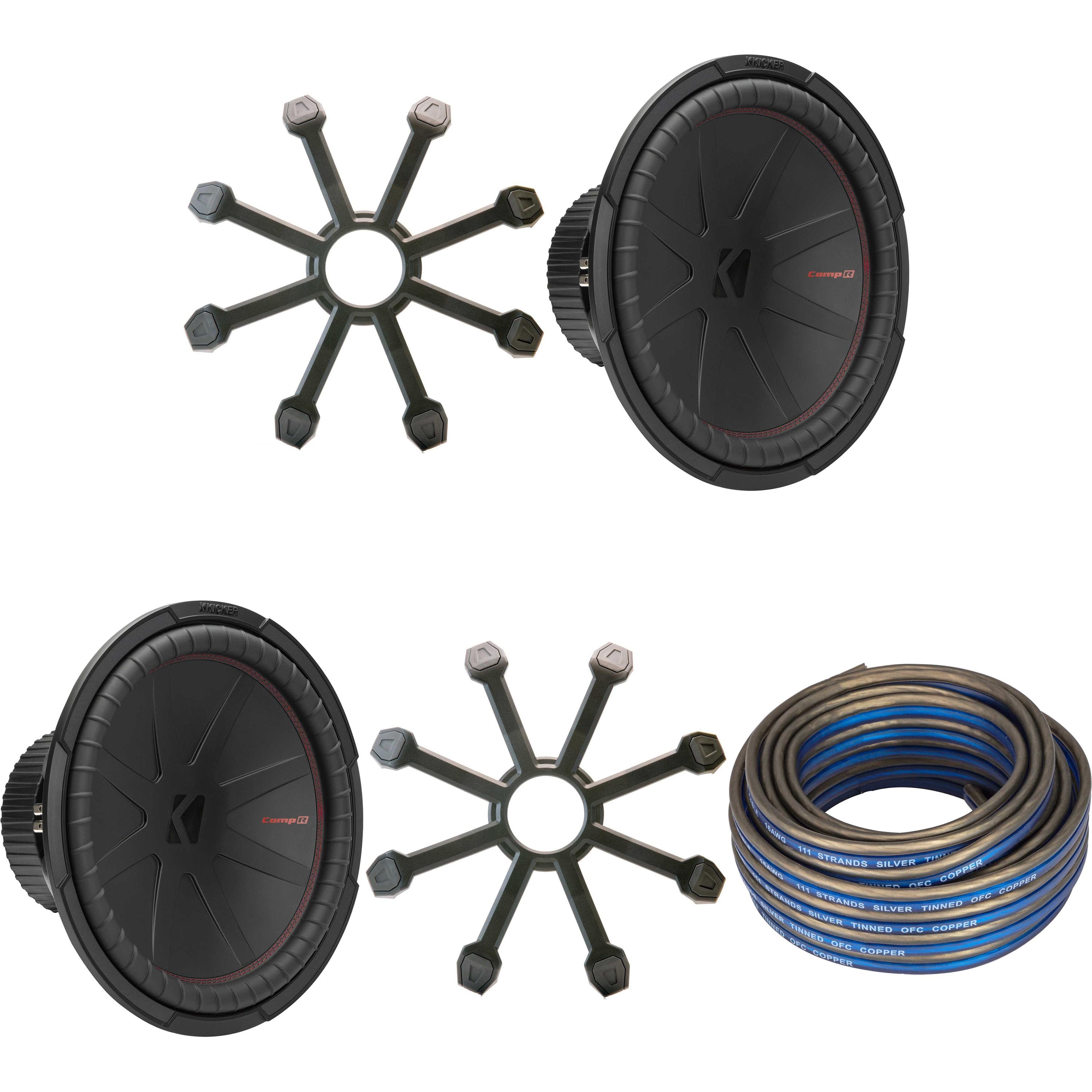 Kicker 15 Inch Comp R Woofer Includes Two 48CWR152 w/ Grills & Speaker ...
