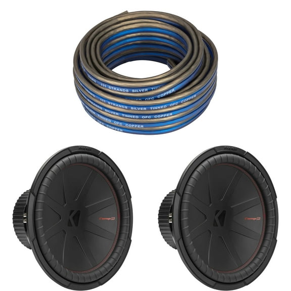 Kicker 15 Inch Comp R Woofer Includes Two 48CWR152 w/ Speaker Wire Package